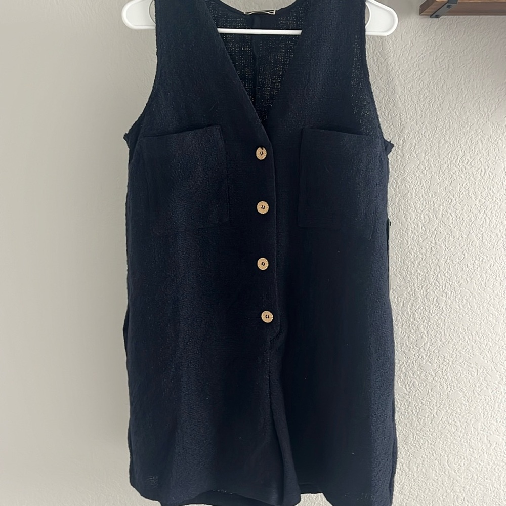TUCKERNUCK | navy blue myla textured romper